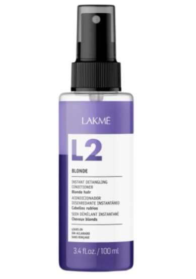 Двофазний кондиціонер для освітленого або сивого волосся Lakme L2 BLONDE, 100 м