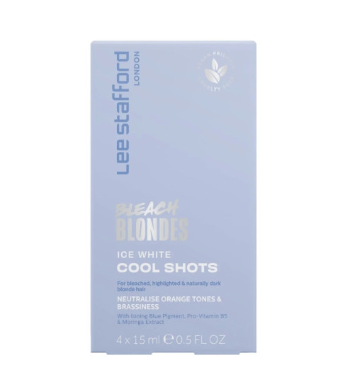 Тонирующие ампулы с синим пигментом Lee Stafford Bleach Blondes Ice White Cool Shots, 4х15 мл
