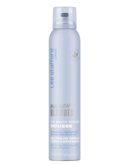 Тонуючий мус з синім пігментом для освітленого волосся Lee Stafford Bleach Blonde Ice White Toningh Mousse, 200 мл