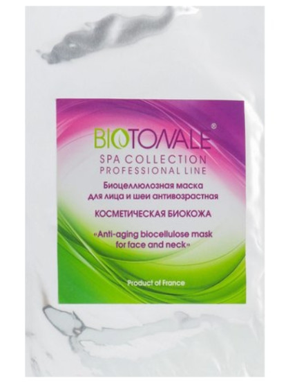 Біоцеллюлозная нано-файбер маска для обличчя та шиї антивікова Biotonale Anti Ageing Biocellulose Mask for Face and Neck, 1 шт