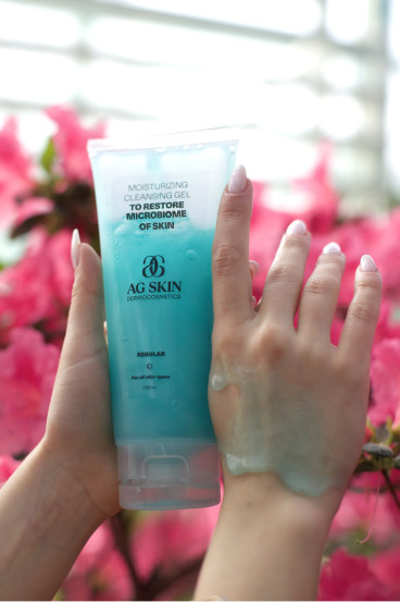 Гель для умывания и восстановление микробиома кожи AG SKIN Moisturizing cleansing gel, 230 мл