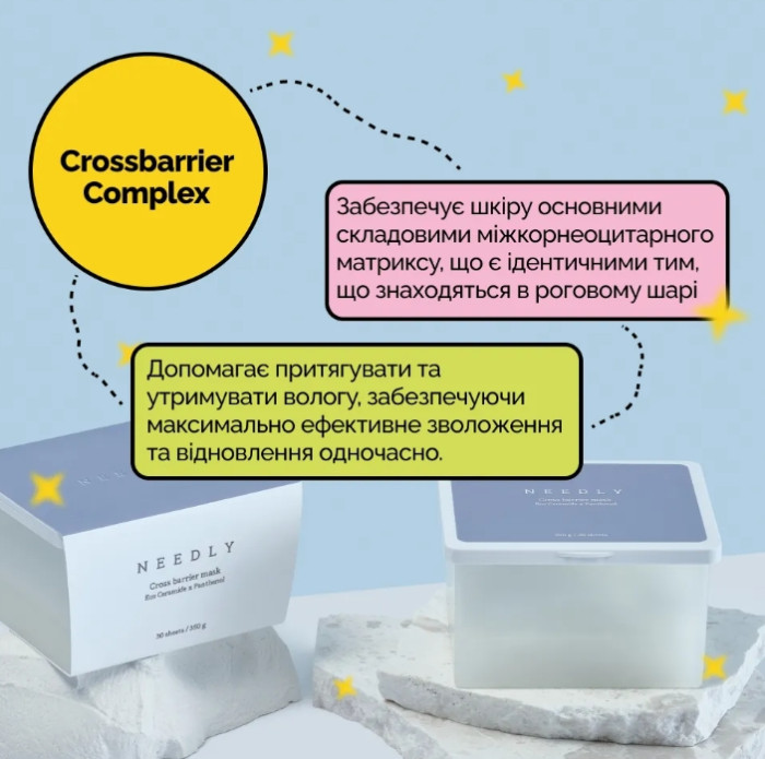 Набір тканинних масок з керамідами Needly Crossbarrier Mask, 30 шт
