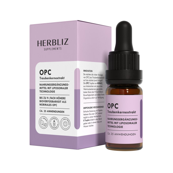 Пищевая добавка в каплях Herbliz OPC - Grape seed extract, 10 мл