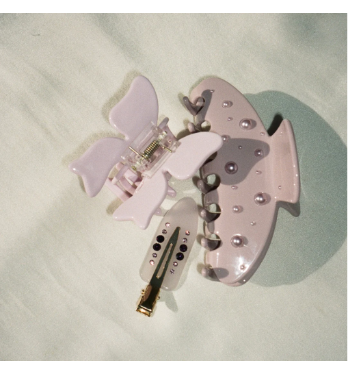 Великий крабик для волосся Emi Jay Big Effing Clip In Pink Pearl