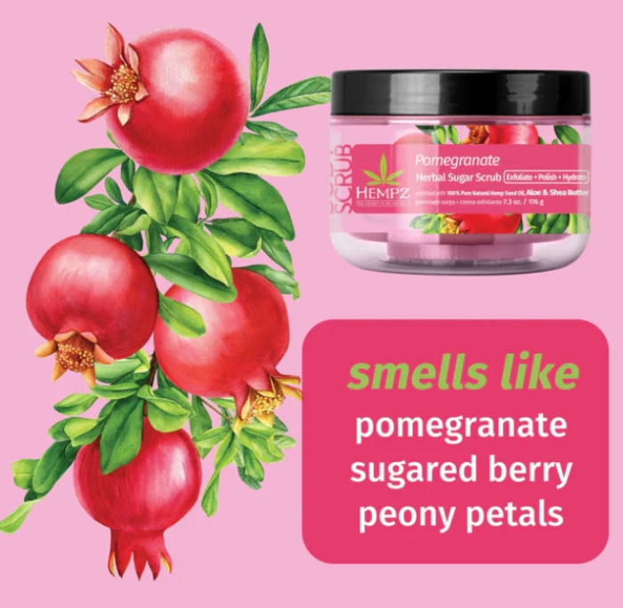 Скраб сахарный "Гранат" Hempz Pomegranate Herbal Sugar Scrub, 176 г