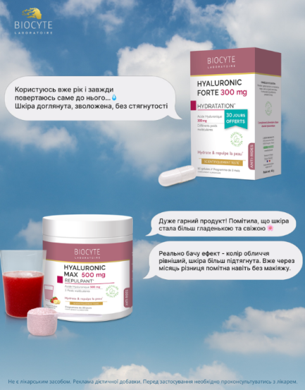 Капсули "Гіалуронова кислота" Biocyte Hyaluronic Forte, 30 шт