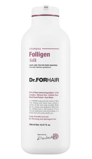 Шампунь для пошкодженого волосся Dr. FORHAIR Folligen Silk Shampoo, 500 мл