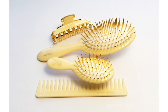 Щітка для волосся з нейлоном Janeke Superbrush Limited Edition Gold (слонова кістка)