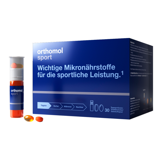Витамины питьевые после тренировок Orthomol Sport Taurin, 30х22г + 30 таблеток