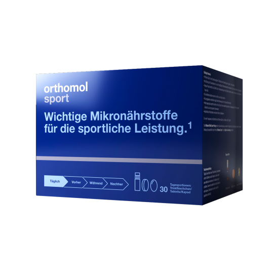 Витамины питьевые после тренировок Orthomol Sport Taurin, 30х22г + 30 таблеток