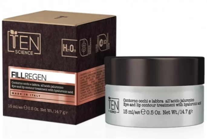 Крем від зморшок навколо очей та губ з гіалуроновою кислотою Ten Science Fill Regen Eye & Lip Contour Treatment With Hyaluronic Acid, 15 мл