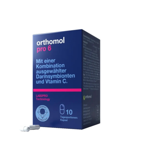 Дієтична добавка для підтримки кишечника Orthomol Pro 6, 10 капсул