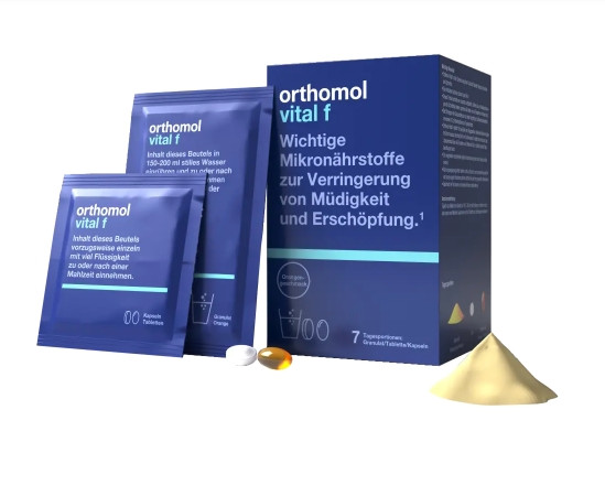 Вітаміни в гранулах від стресу Апельсин Orthomol Vital F №7, 7 днів