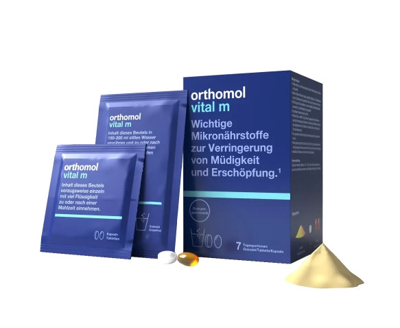 Витамины в гранулах от стресса Апельсин Orthomol Vital M №7, 7 дней