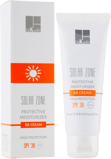Солнцезащитный увлажняющий крем ВВ с тоном SPF30+ Dr. Kadir Solar Zone Moisturizing Protective ВР Сream SPF 30+, 75мл