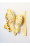 Щётка для волос с нейлоном Janeke Small Hair-brush With Gold Pins (слоновая кость)